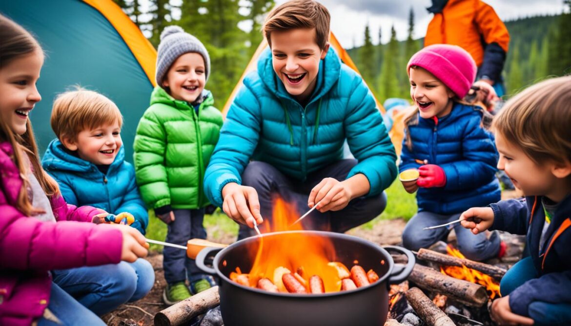 cooking with kids while camping
